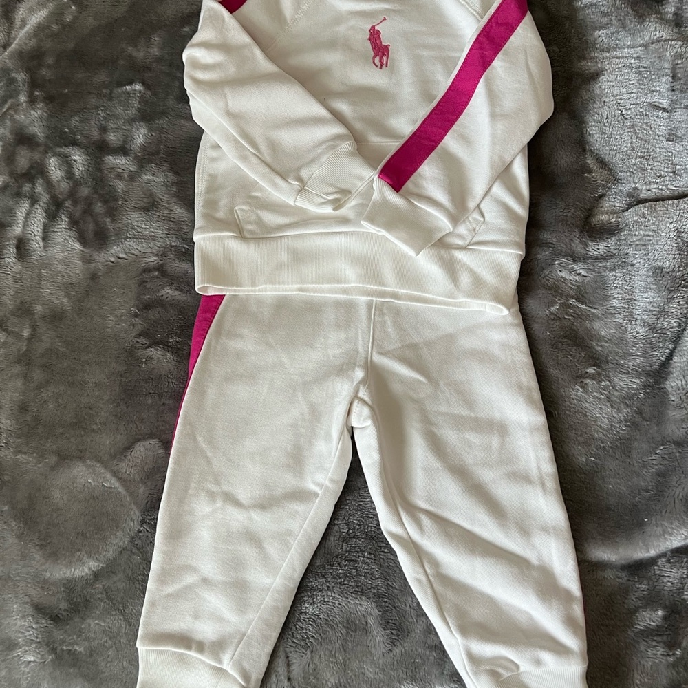 Ralph Lauren White & Pink Sweat Set